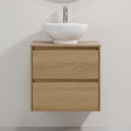 Móvel de casa de banho com lavatório TRONDHEIM/DRAMMEN 60x57x46 cm carvalho/branco