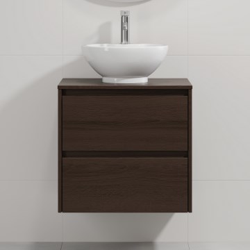 Móvel de casa de banho com lavatório TRONDHEIM/DRAMMEN 60x57x46 cm nogueira/branco