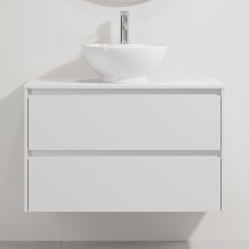 Móvel de casa de banho com lavatório TRONDHEIM/DRAMMEN 90x57x46 cm branco