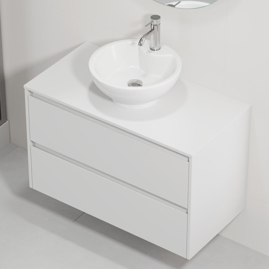 Móvel de casa de banho com lavatório TRONDHEIM/DRAMMEN 90x57x46 cm branco
