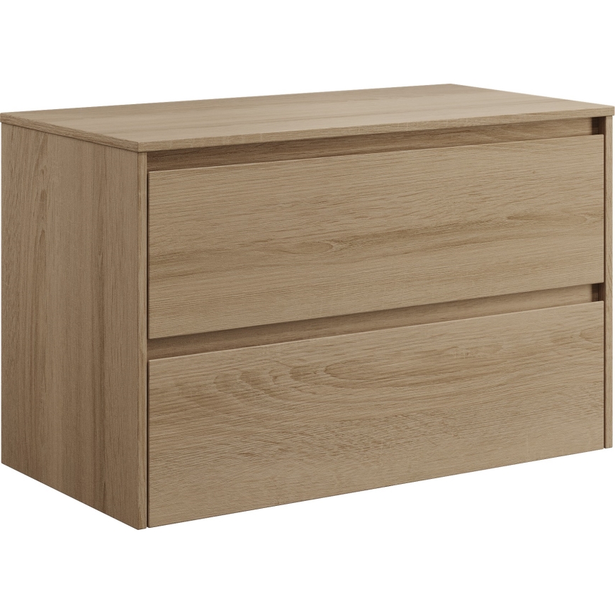 Móvel de casa de banho com lavatório TRONDHEIM/DRAMMEN 90x57x46 cm carvalho/branco