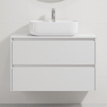 Móvel de casa de banho com lavatório TRONDHEIM/KRISTIANSAND 90x57x46 cm branco