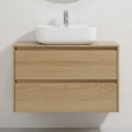 Móvel de casa de banho com lavatório TRONDHEIM/KRISTIANSAND 90x57x46 cm carvalho/branco
