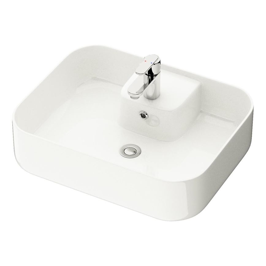 Móvel de casa de banho com lavatório TRONDHEIM/KRISTIANSAND 90x57x46 cm carvalho/branco