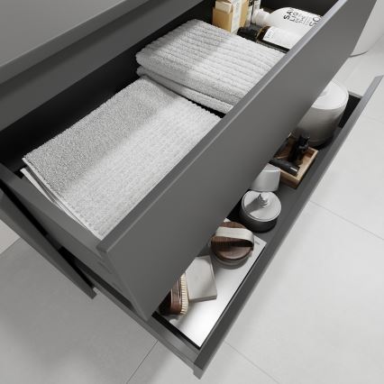 Móvel de casa de banho com lavatório TRONDHEIM/LJORDAL 90x57x46 cm antracite/branco