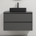 Móvel de casa de banho com lavatório TRONDHEIM/LJORDAL 90x57x46 cm antracite/preto