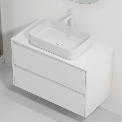 Móvel de casa de banho com lavatório TRONDHEIM/LJORDAL 90x57x46 cm branco