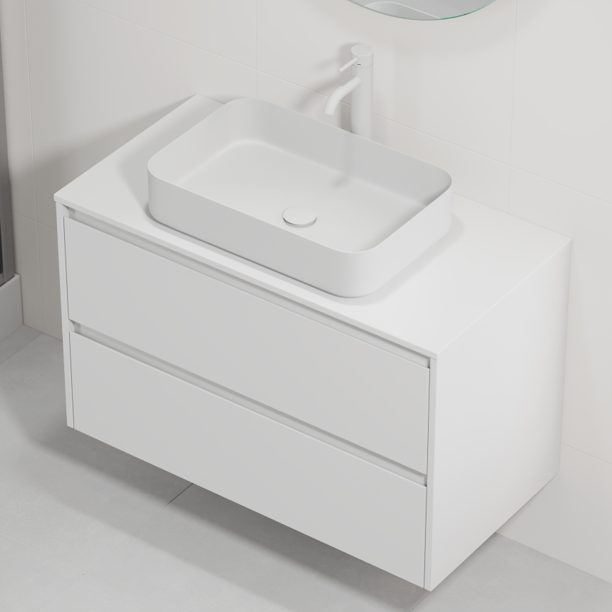Móvel de casa de banho com lavatório TRONDHEIM/LJORDAL 90x57x46 cm branco