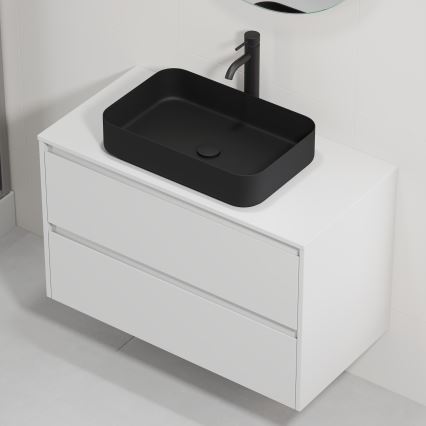 Móvel de casa de banho com lavatório TRONDHEIM/LJORDAL 90x57x46 cm branco/preto