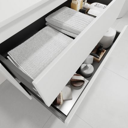 Móvel de casa de banho com lavatório TRONDHEIM/LJORDAL 90x57x46 cm branco/preto