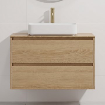 Móvel de casa de banho com lavatório TRONDHEIM/LJORDAL 90x57x46 cm carvalho/branco