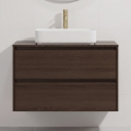 Móvel de casa de banho com lavatório TRONDHEIM/LJORDAL 90x57x46 cm nogueira/branco