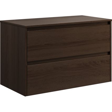 Móvel de casa de banho com lavatório TRONDHEIM/LJORDAL 90x57x46 cm nogueira/branco