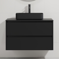 Móvel de casa de banho com lavatório TRONDHEIM/LJORDAL 90x57x46 cm preto