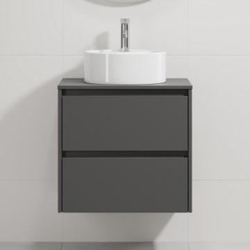 Móvel de casa de banho com lavatório TRONDHEIM/VIKEDAL 60x57x46 cm antracite/branco