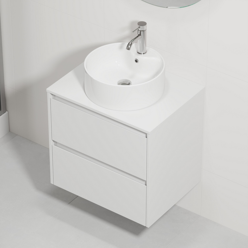 Móvel de casa de banho com lavatório TRONDHEIM/VIKEDAL 60x57x46 cm branco
