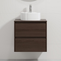 Móvel de casa de banho com lavatório TRONDHEIM/VIKEDAL 60x57x46 cm nogueira/branco