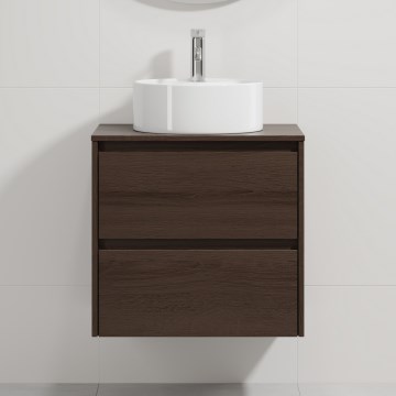Móvel de casa de banho com lavatório TRONDHEIM/VIKEDAL 60x57x46 cm nogueira/branco