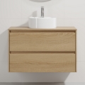 Móvel de casa de banho com lavatório TRONDHEIM/VIKEDAL 90x57x46 cm carvalho/branco