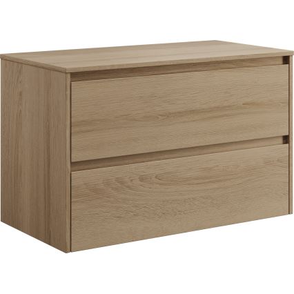 Móvel de casa de banho com lavatório TRONDHEIM/VIKEDAL 90x57x46 cm carvalho/branco