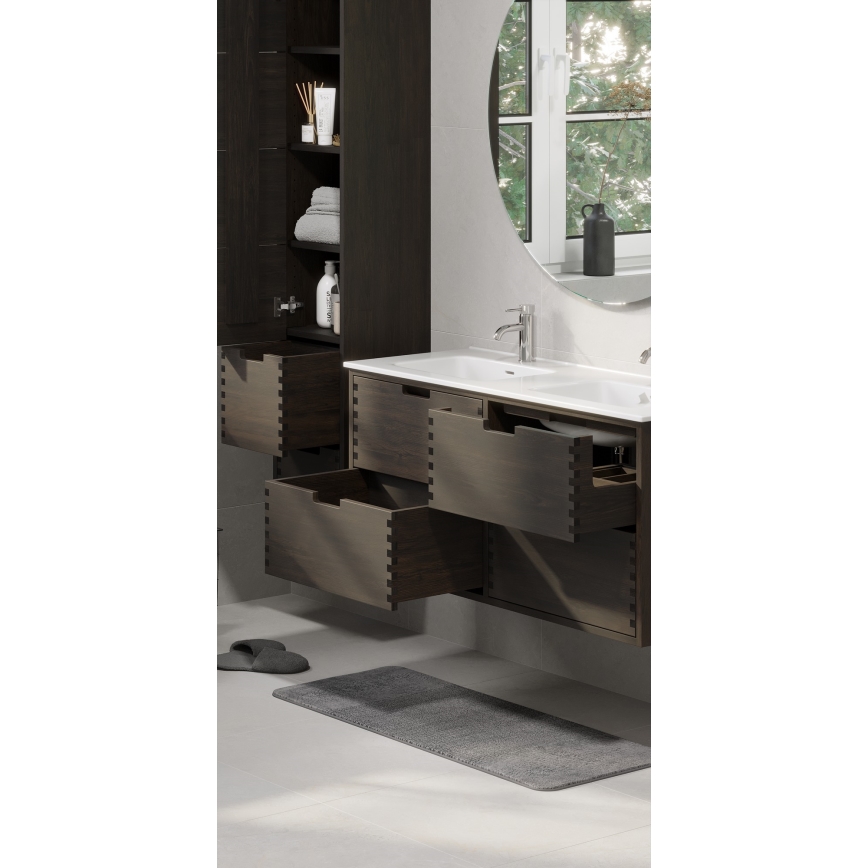 Móvel de casa de banho GRIBSKOV com lavatório, 120 cm, castanho/carvalho/branco