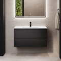 Móvel de casa de banho HELSINKI com lavatório, 120 cm, preto