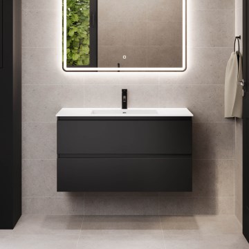 Móvel de casa de banho HELSINKI com lavatório, 120 cm, preto