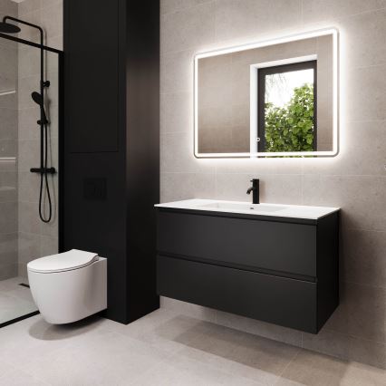 Móvel de casa de banho HELSINKI com lavatório, 120 cm, preto