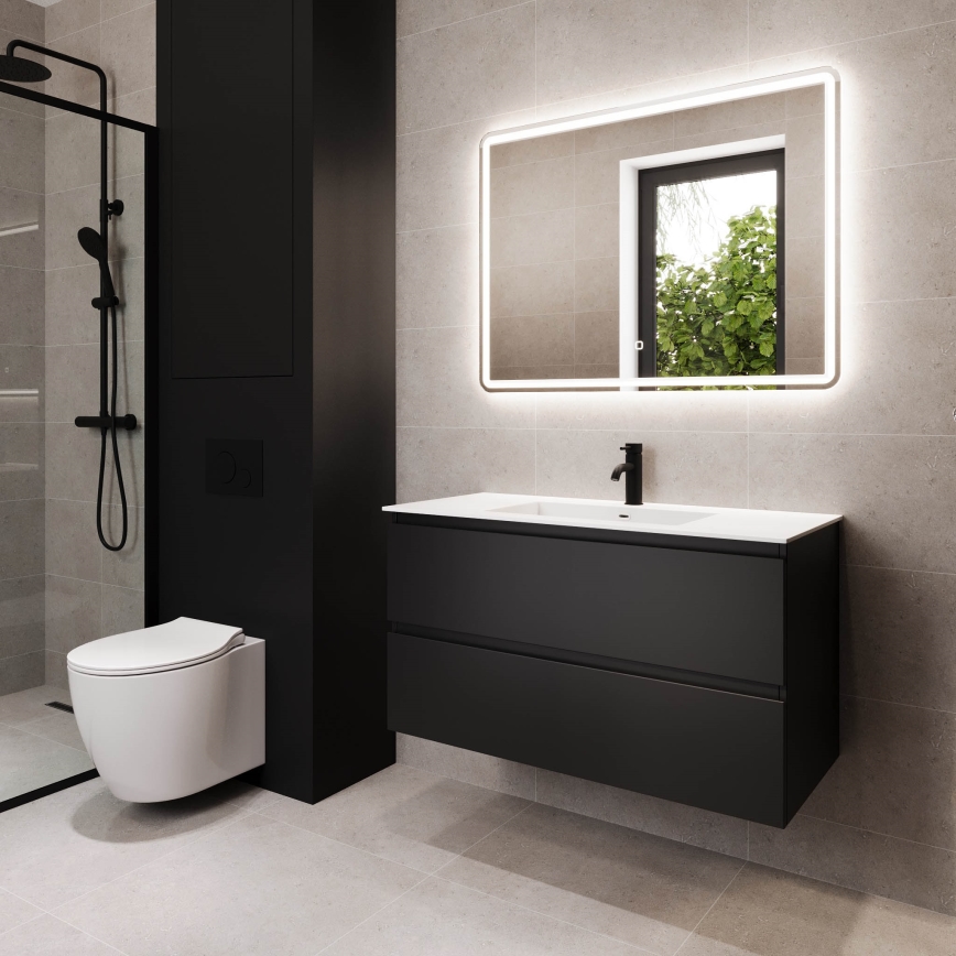 Móvel de casa de banho HELSINKI com lavatório, 120 cm, preto
