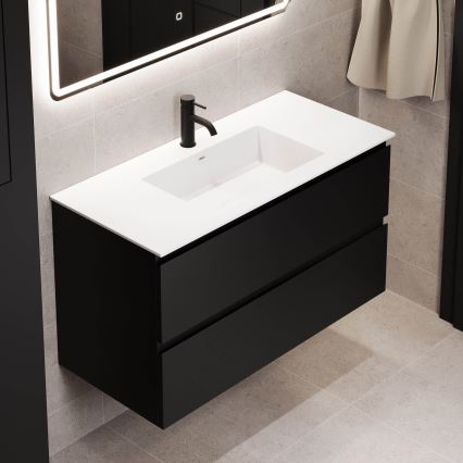 Móvel de casa de banho HELSINKI com lavatório, 120 cm, preto