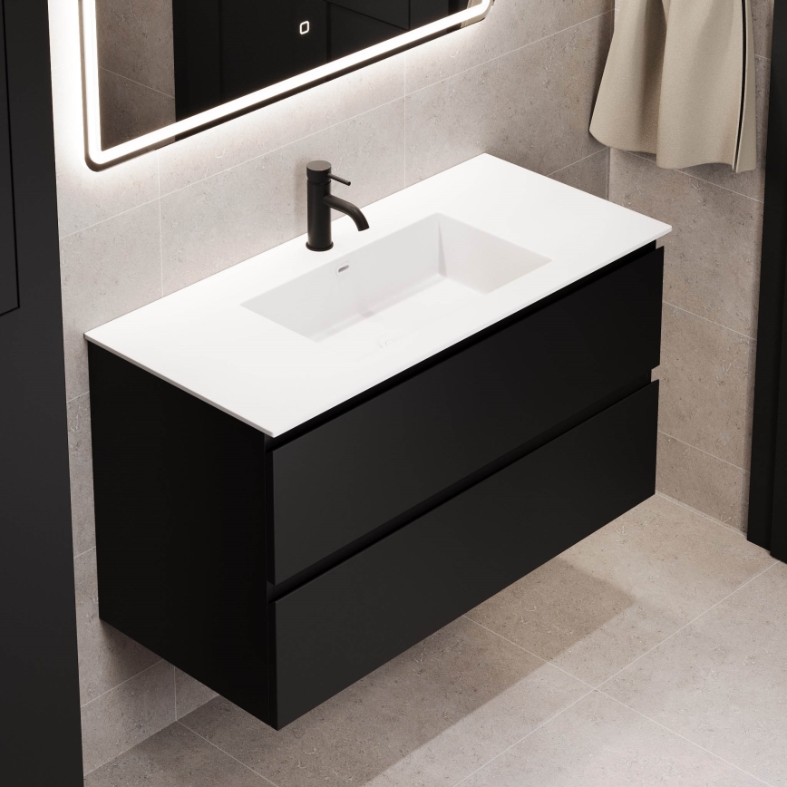 Móvel de casa de banho HELSINKI com lavatório, 120 cm, preto