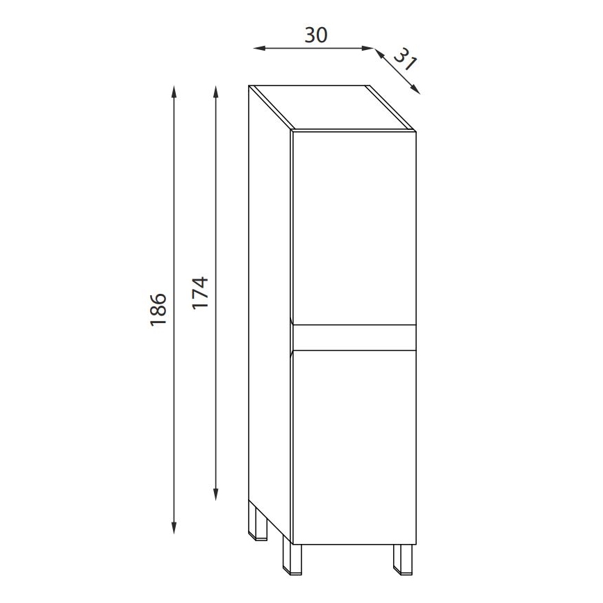 Móvel de casa de banho KENWOOD 186 cm, preto