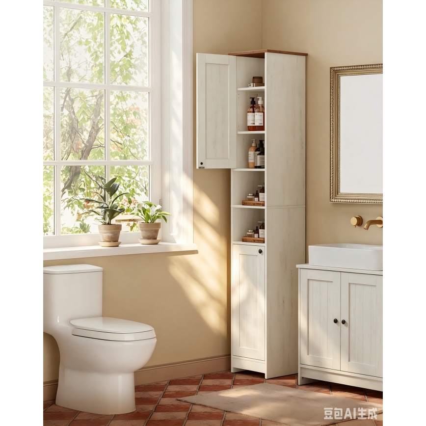 Móvel de casa de banho LEXI 30x170 cm branco/castanho