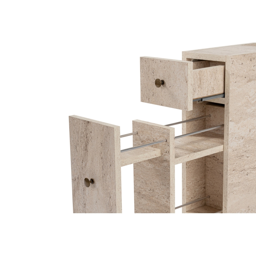 Móvel de casa de banho MELODY, acabamento em mármore bege