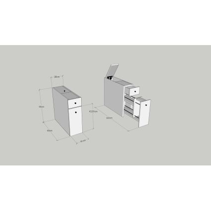 Móvel de casa de banho MELODY, acabamento em mármore bege