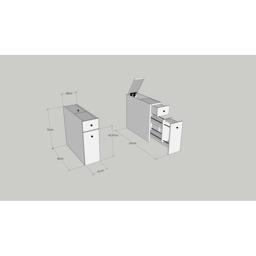 Móvel de casa de banho MELODY, acabamento em mármore bege