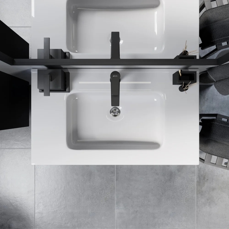 Móvel de casa de banho MOLDE com lavatório, 80 cm, preto