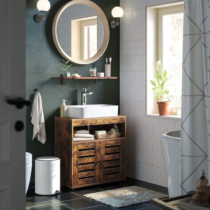 Móvel de casa de banho RENE castanho