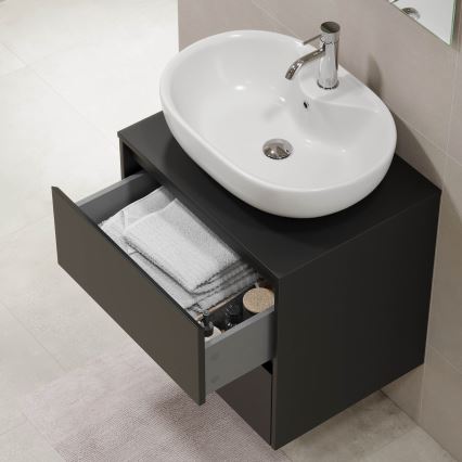 Móvel de casa de banho TRONDHEIM para lavatório 60x57x46 cm preto
