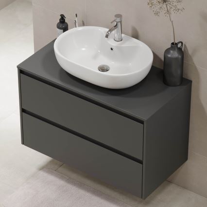 Móvel de casa de banho TRONDHEIM para lavatório 90 x 57 x 46 cm antracite