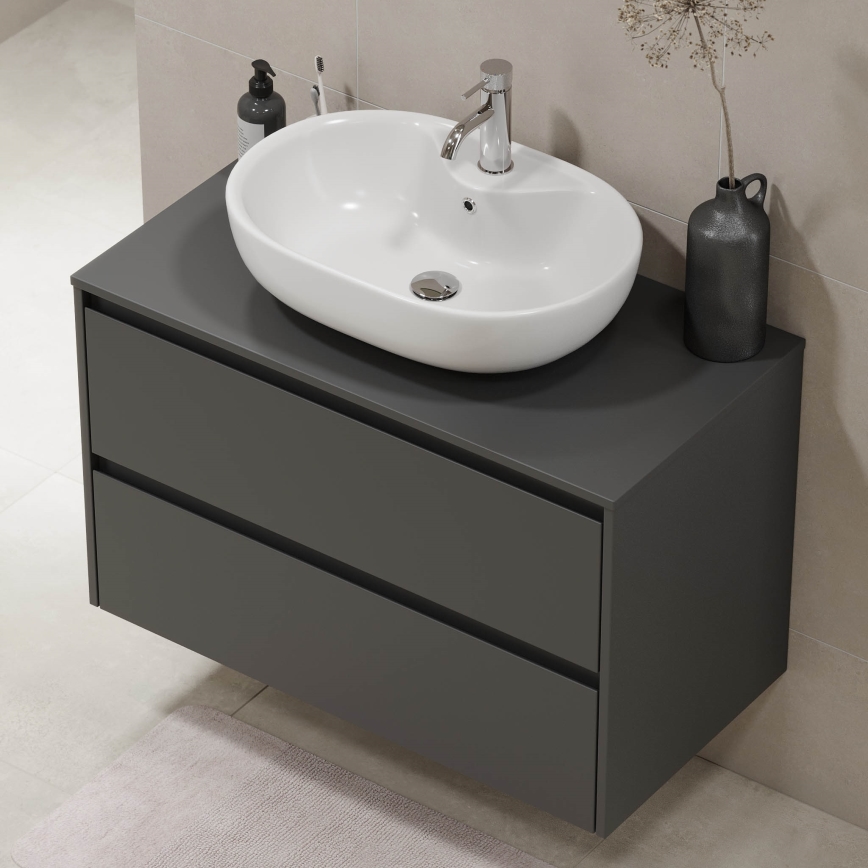 Móvel de casa de banho TRONDHEIM para lavatório 90 x 57 x 46 cm antracite