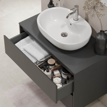 Móvel de casa de banho TRONDHEIM para lavatório 90 x 57 x 46 cm antracite