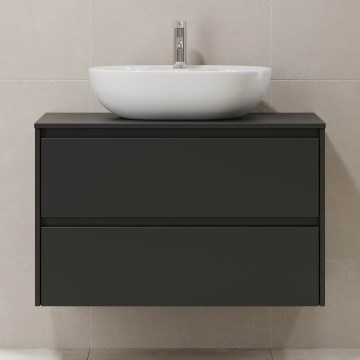 Móvel de casa de banho TRONDHEIM para lavatório 90 x 57 x 46 cm, preto