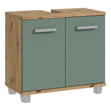 Móvel de casa de banho VENOM verde/carvalho artesanal