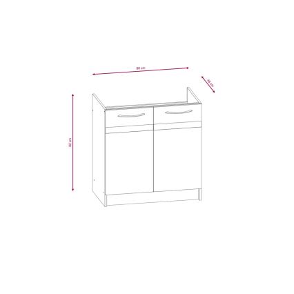 Móvel de cozinha VALERIA 240 cm, carvalho sonoma/castanho