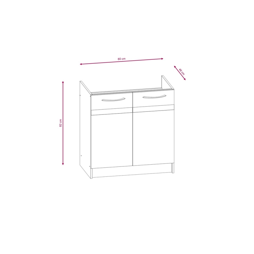 Móvel de cozinha VALERIA 240 cm, carvalho sonoma/castanho