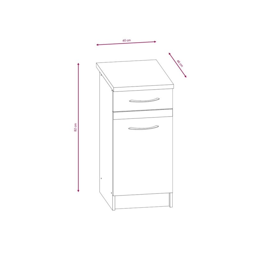 Móvel de cozinha VALERIA 240 cm, carvalho sonoma/castanho