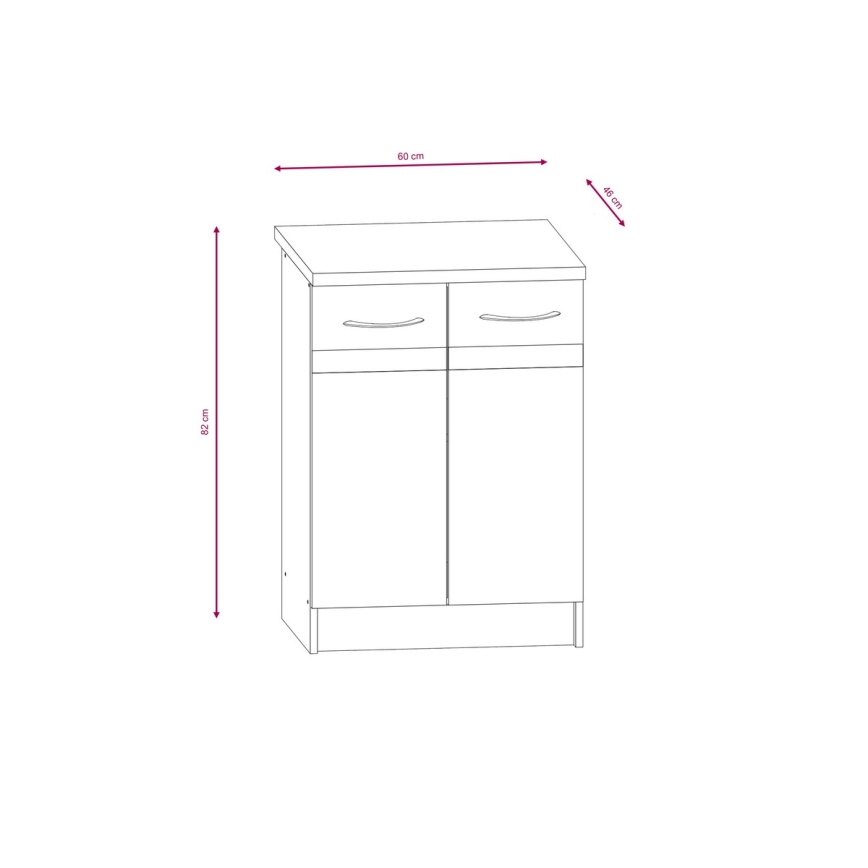 Móvel de cozinha VALERIA 240 cm, carvalho sonoma/castanho