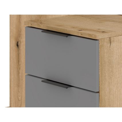 Móvel de entrada com espelho SVEN, castanho/grafite