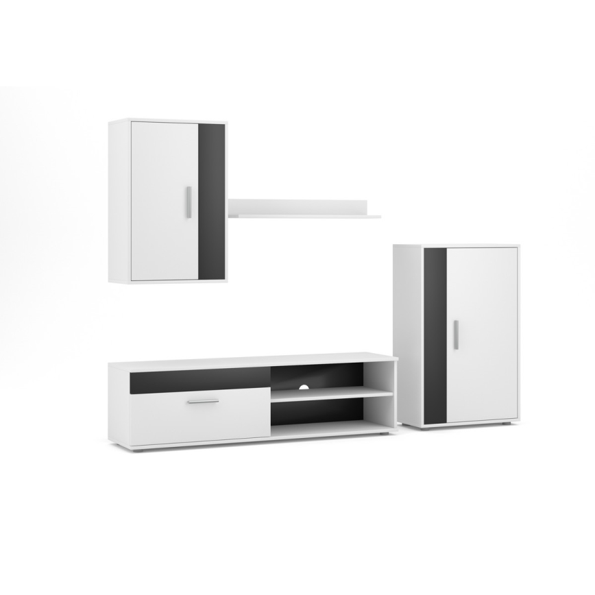 Móvel de parede BRICK branco/preto